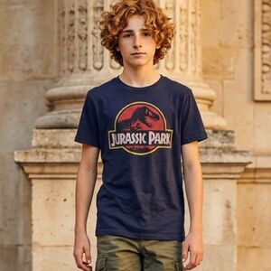 NWOT Unisex Child Blue Short Sleeve Jurassic Park Graphic Tee Shirt - Size XL